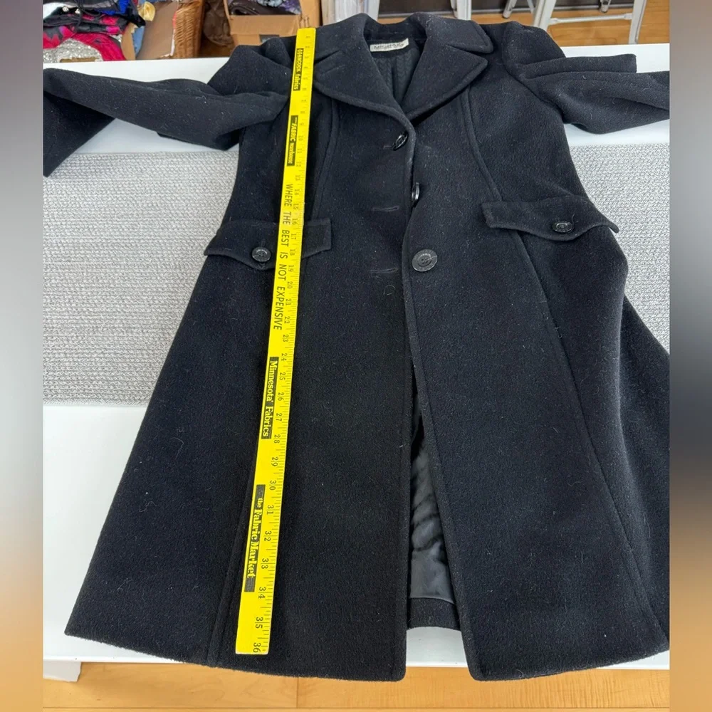 Vintage Michael Kors Black Wool Short Trench Dress Coat Fully Lined Small/Medium